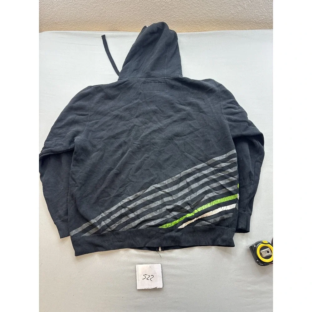 Monster Energy Men's Black Full Zip Hoodie Sweatshirt Graphic Logo Activewear